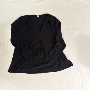 Black long sleeved maternity shirt, v neck, old navy